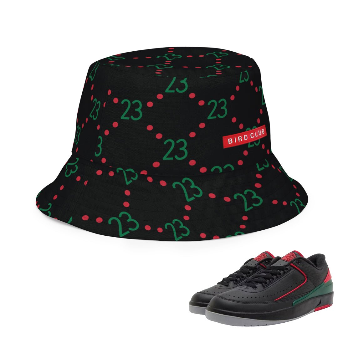 Retro 2 Low Christmas Gucci Reversible 23 Bucket - Sneaker Tees to match Air Jordan Sneakers