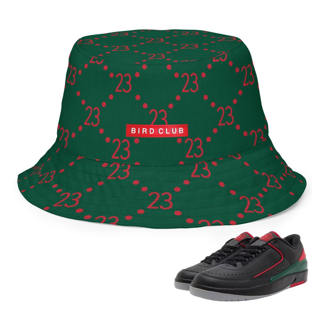 Retro 2 Low Christmas Gucci Reversible 23 Bucket - Sneaker Tees to match Air Jordan Sneakers