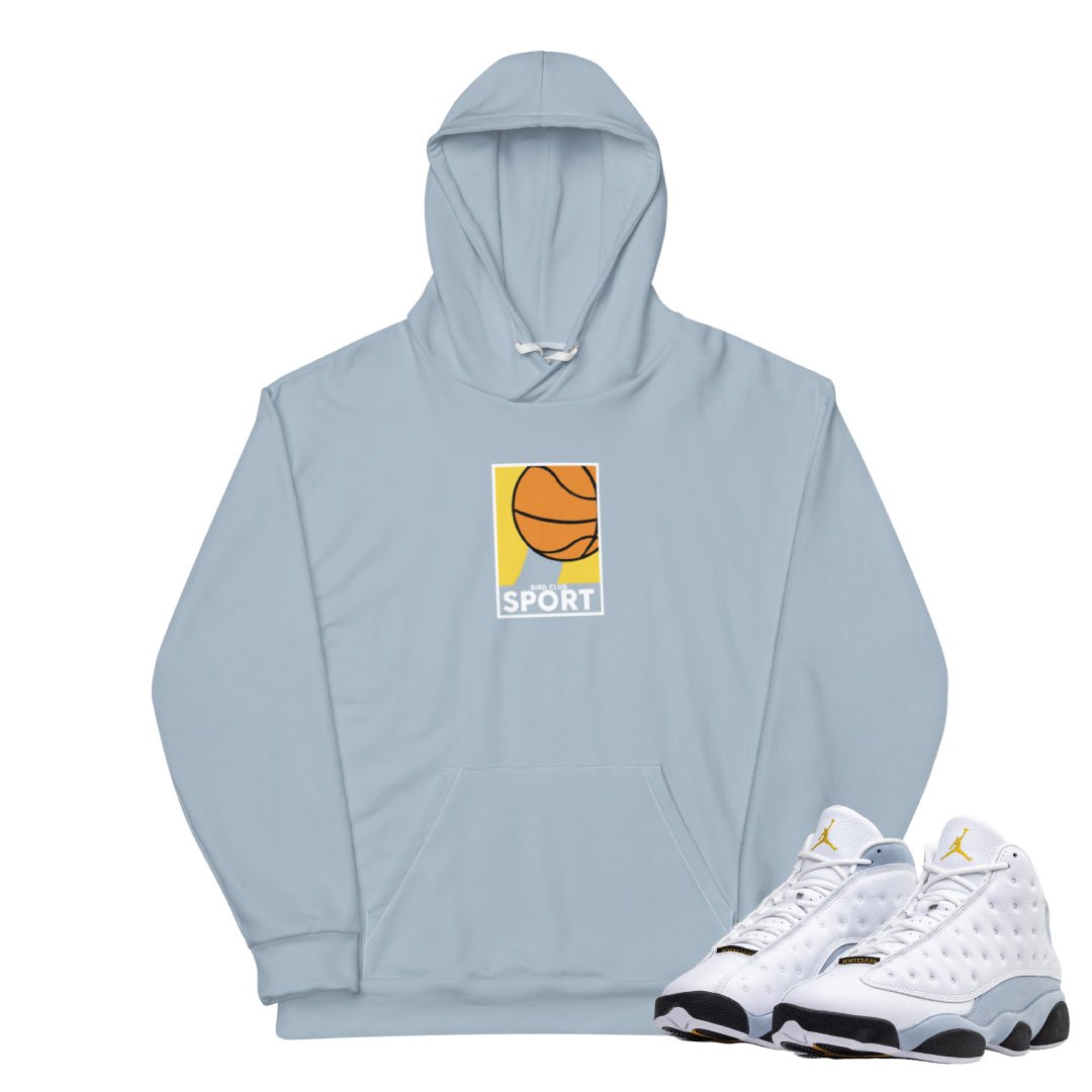 Retro 13 Blue Grey Sport Hoodie - Sneaker Tees to match Air Jordan Sneakers