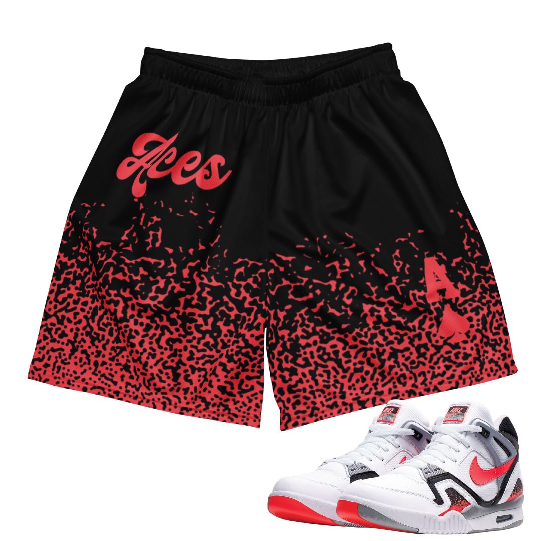 Tech Challenge 2 "Hot Lava" Mesh Shorts - Sneaker Tees to match Air Jordan Sneakers