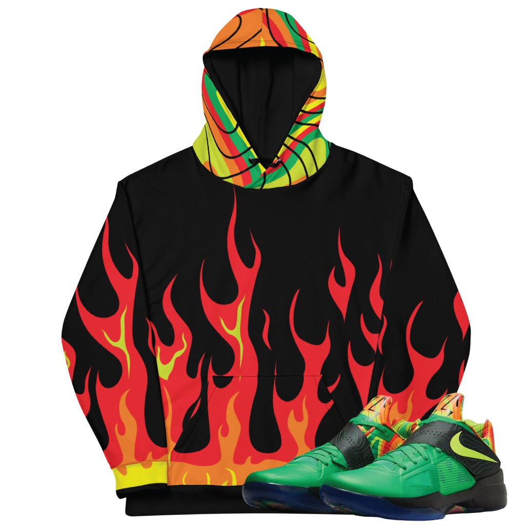 KD Weatherman "Fire & Rain" Hoodie - Sneaker Tees to match Air Jordan Sneakers