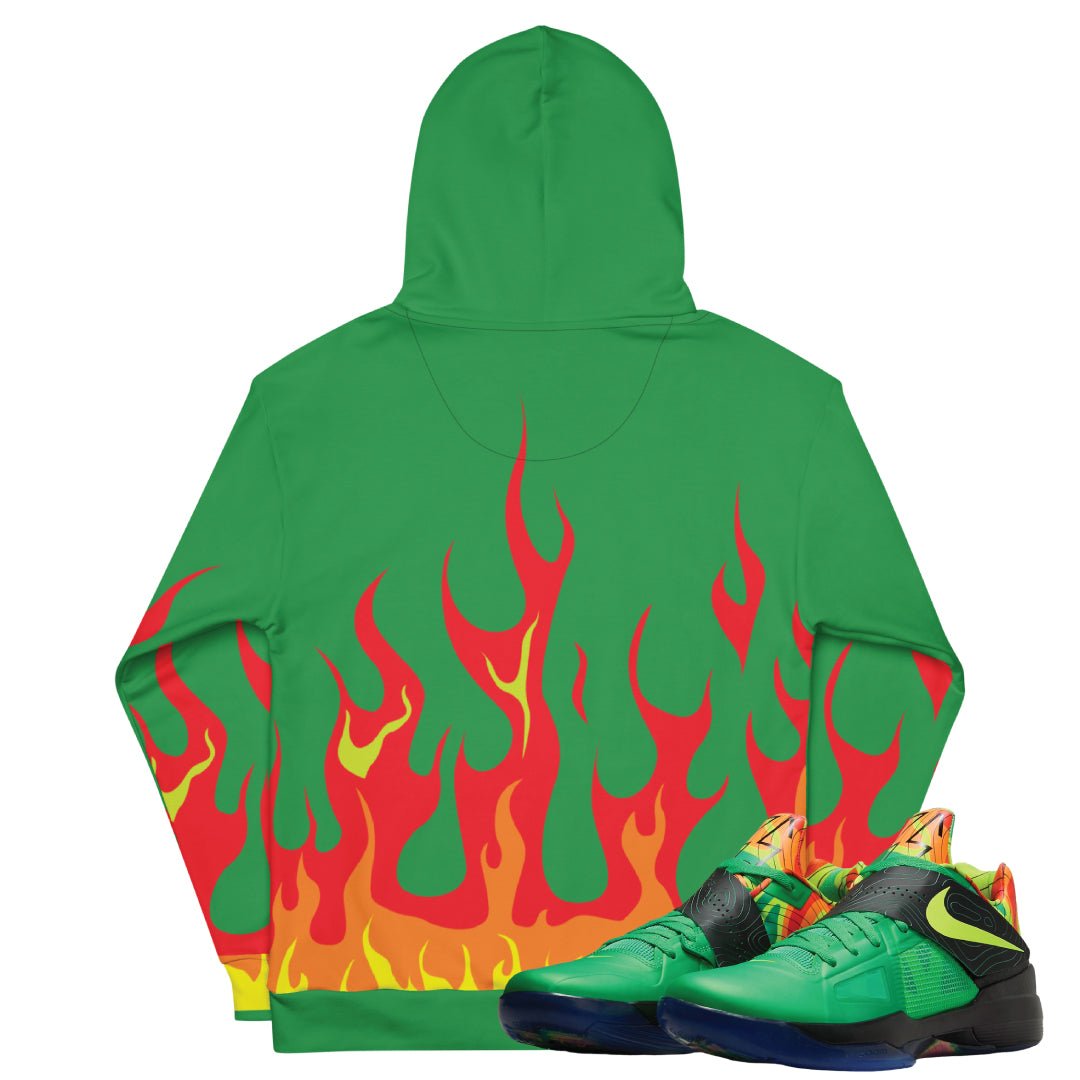 KD Weatherman "Flames" Hoodie - Sneaker Tees to match Air Jordan Sneakers