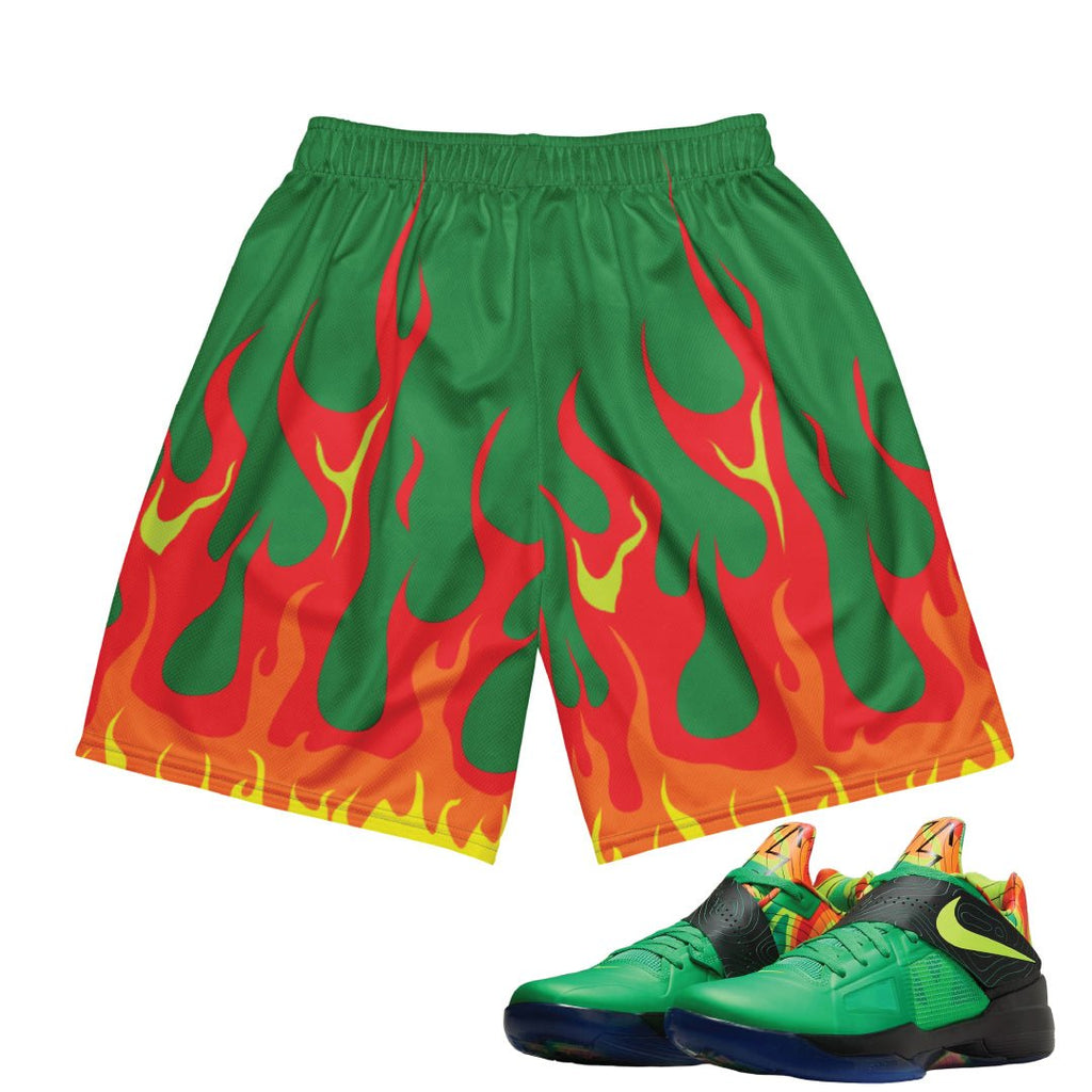 KD Weatherman "Flames" Shorts - Sneaker Tees to match Air Jordan Sneakers