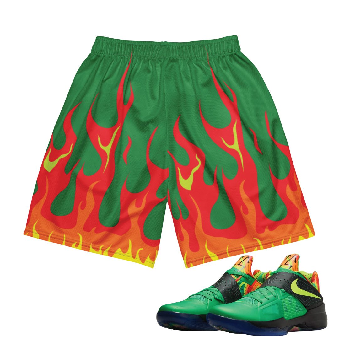 KD Weatherman "Flames" Shorts - Sneaker Tees to match Air Jordan Sneakers