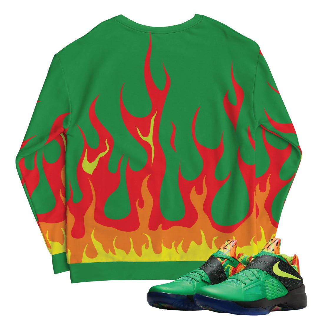 KD Weatherman "Flames" Sweatshirt - Sneaker Tees to match Air Jordan Sneakers