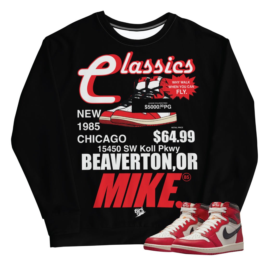 Retro 1 "Lost & Found" Sweatshirt - Sneaker Tees to match Air Jordan Sneakers