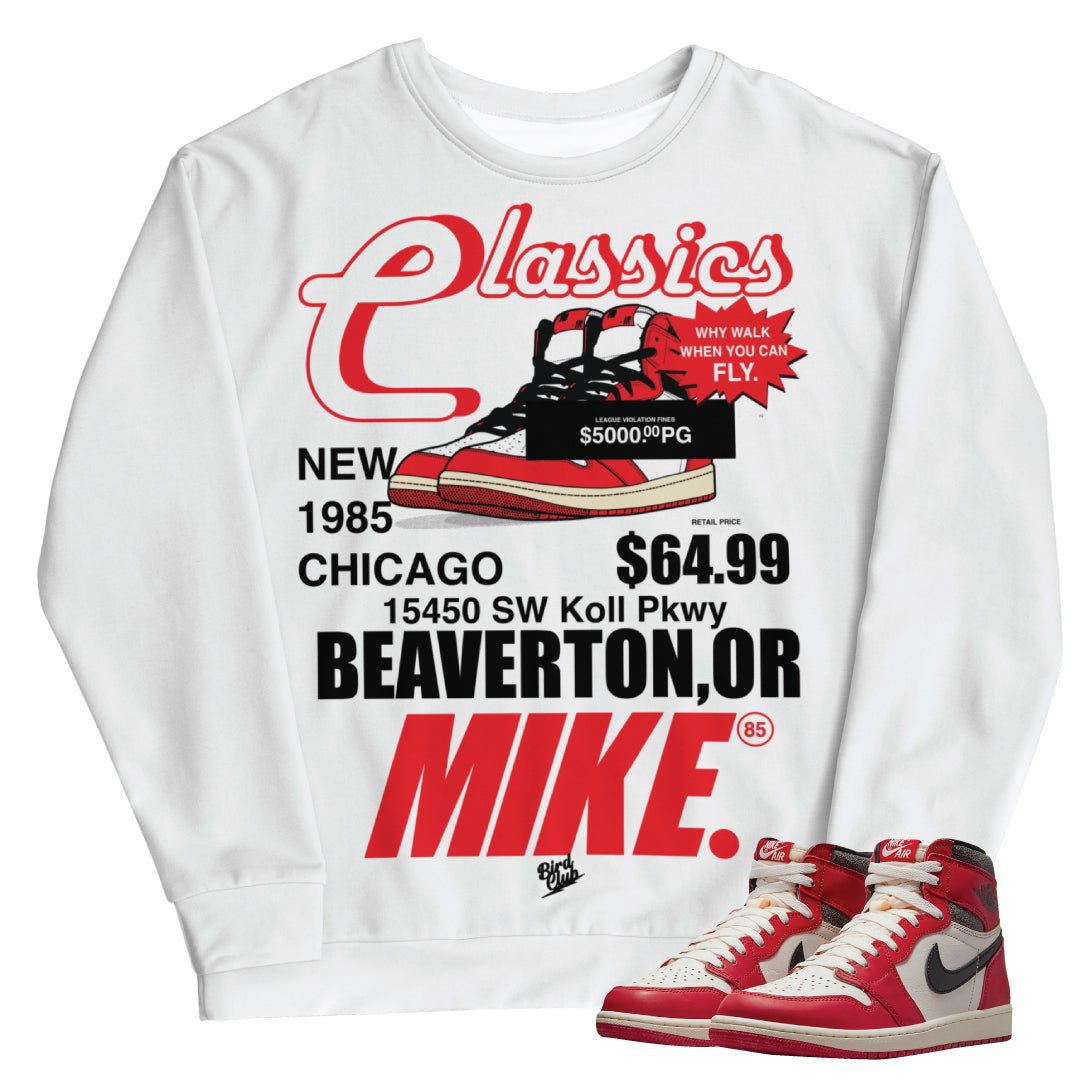 Retro 1 "Lost & Found" Sweatshirt - Sneaker Tees to match Air Jordan Sneakers