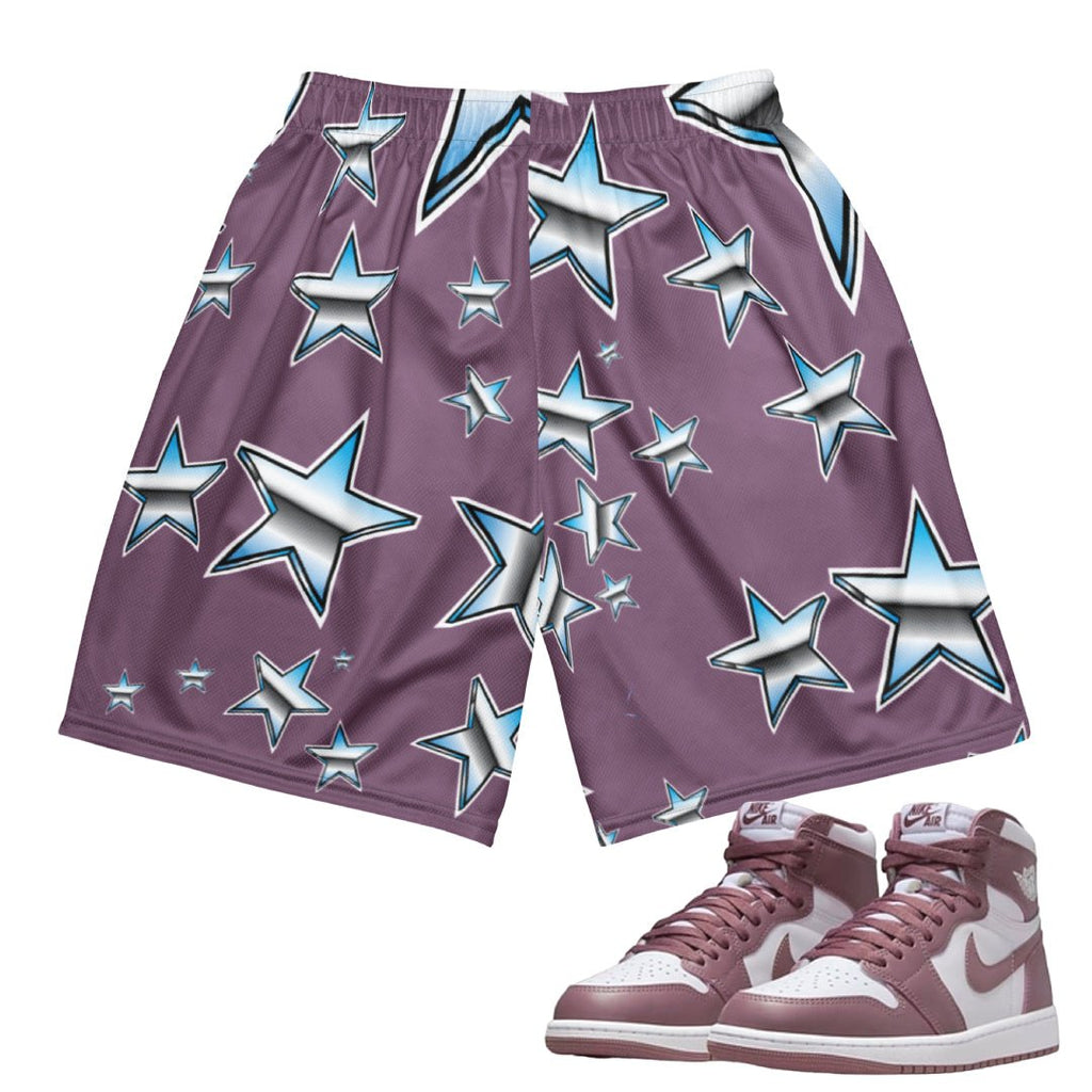 Retro 1 OG "Mauve" All Starr Mesh Basketball Shorts - Sneaker Tees to match Air Jordan Sneakers