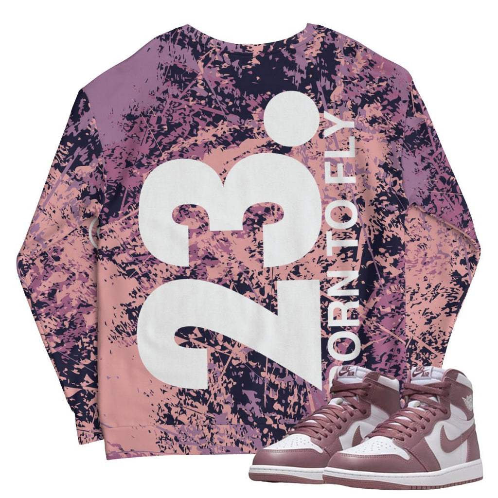 Retro 1 OG "Mauve" Splatter Sweatshirt - Sneaker Tees to match Air Jordan Sneakers