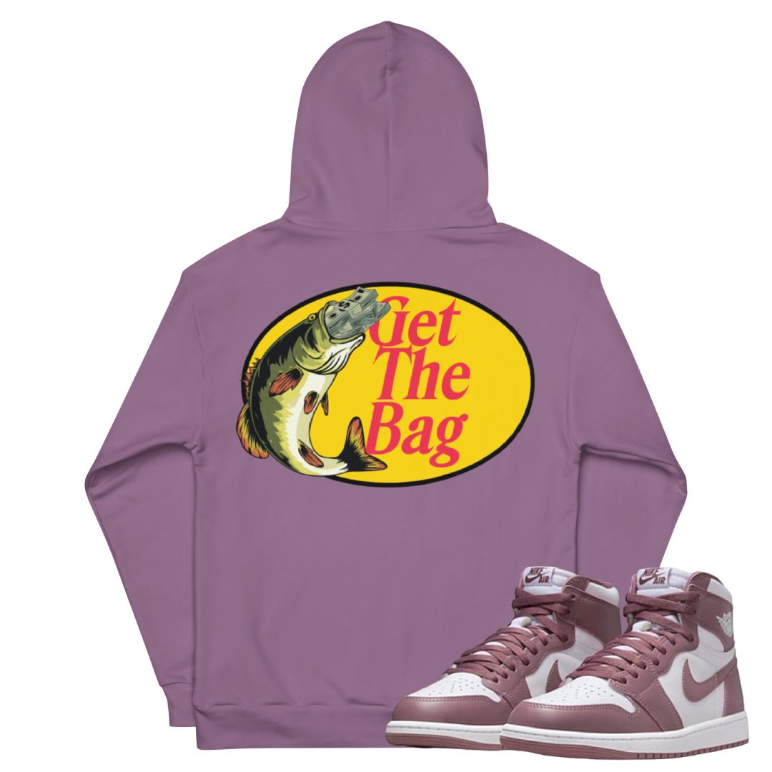 Retro 1 OG "Mauve" Get the Bag Hoodie - Sneaker Tees to match Air Jordan Sneakers