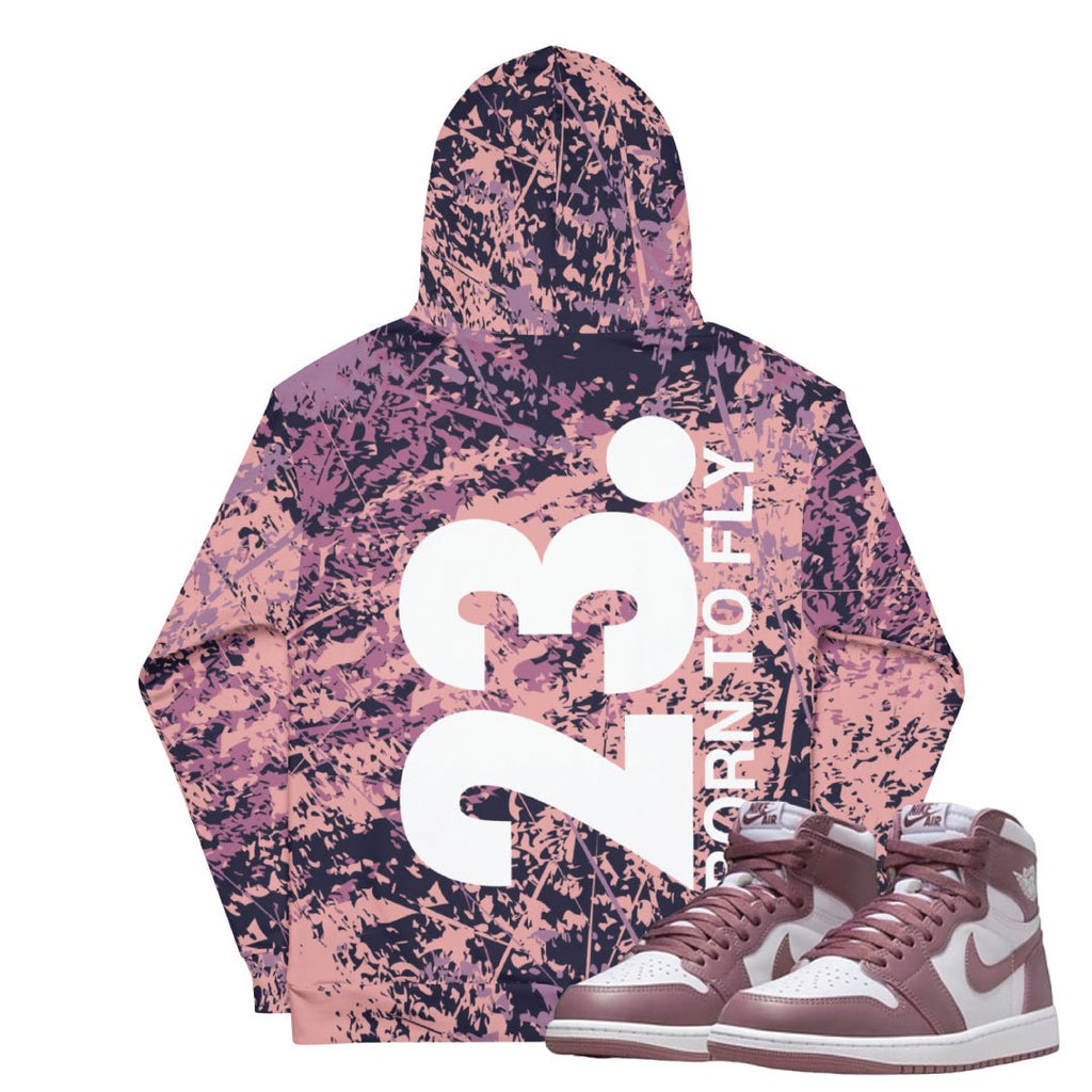 Retro 1 OG "Mauve" Splatter Hoodie - Sneaker Tees to match Air Jordan Sneakers