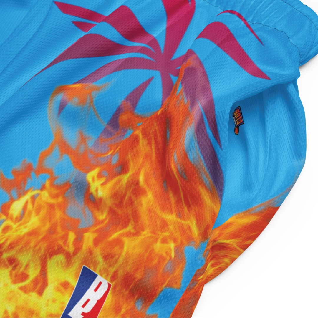 MIAMI FLAMES HEAT MESH SHORTS - Sneaker Tees to match Air Jordan Sneakers