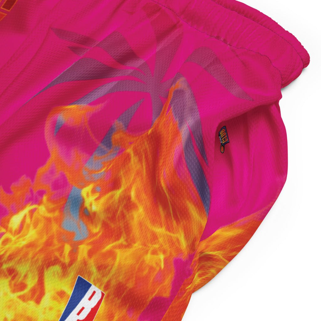 MIAMI FLAMES HEAT MESH SHORTS - Sneaker Tees to match Air Jordan Sneakers
