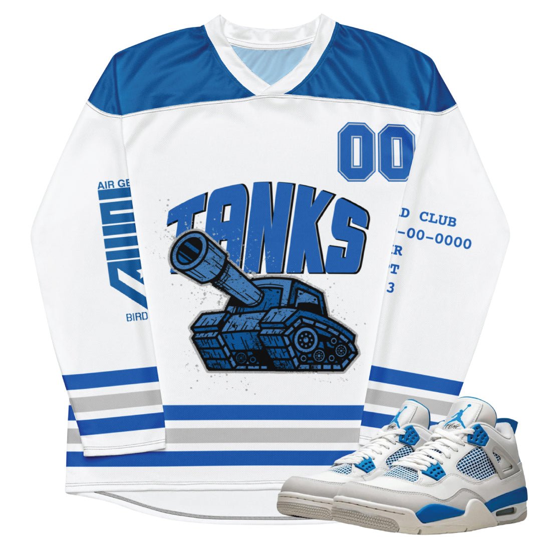 Retro 4 Military Blue Hockey-Style Jersey