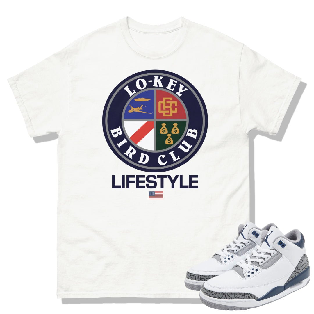 Retro 3 Midnight Navy Lo Key Shirt - Sneaker Tees to match Air Jordan Sneakers