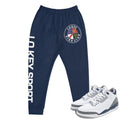 Retro 3 Midnight Navy Cement Lo Key Joggers - Sneaker Tees to match Air Jordan Sneakers