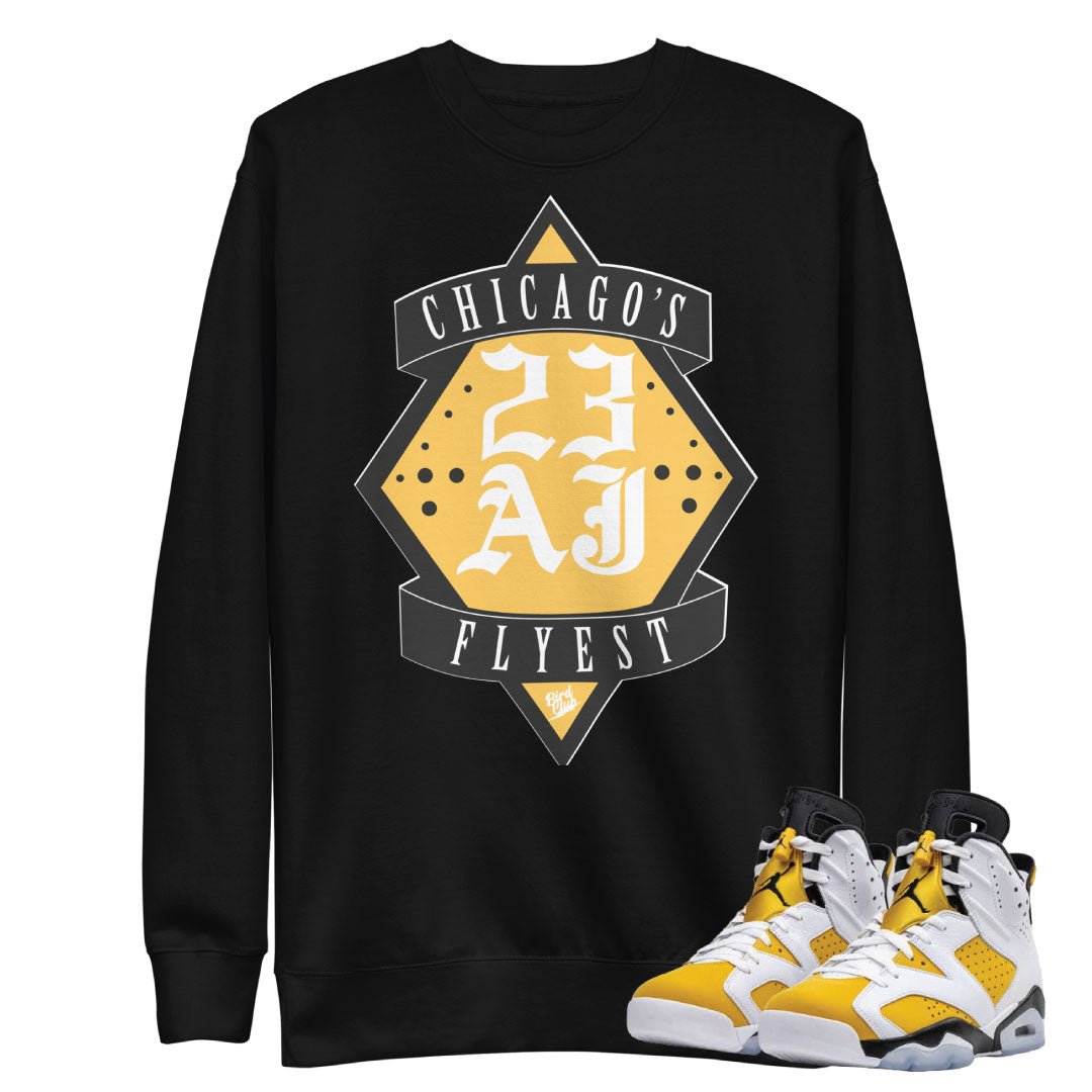 Retro 6 Yellow Ochre AJ23 Sweatshirt - Sneaker Tees to match Air Jordan Sneakers