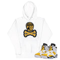 Retro 6 Yellow Ochre Crossbones Hoodie - Sneaker Tees to match Air Jordan Sneakers