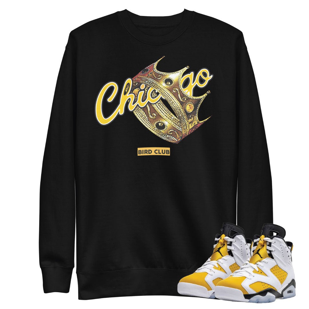 Retro 6 Yellow Ochre Crossbones Sweatshirt - Sneaker Tees to match Air Jordan Sneakers
