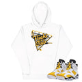 Retro 6 Yellow Ochre "Flight Club" Hoodie - Sneaker Tees to match Air Jordan Sneakers