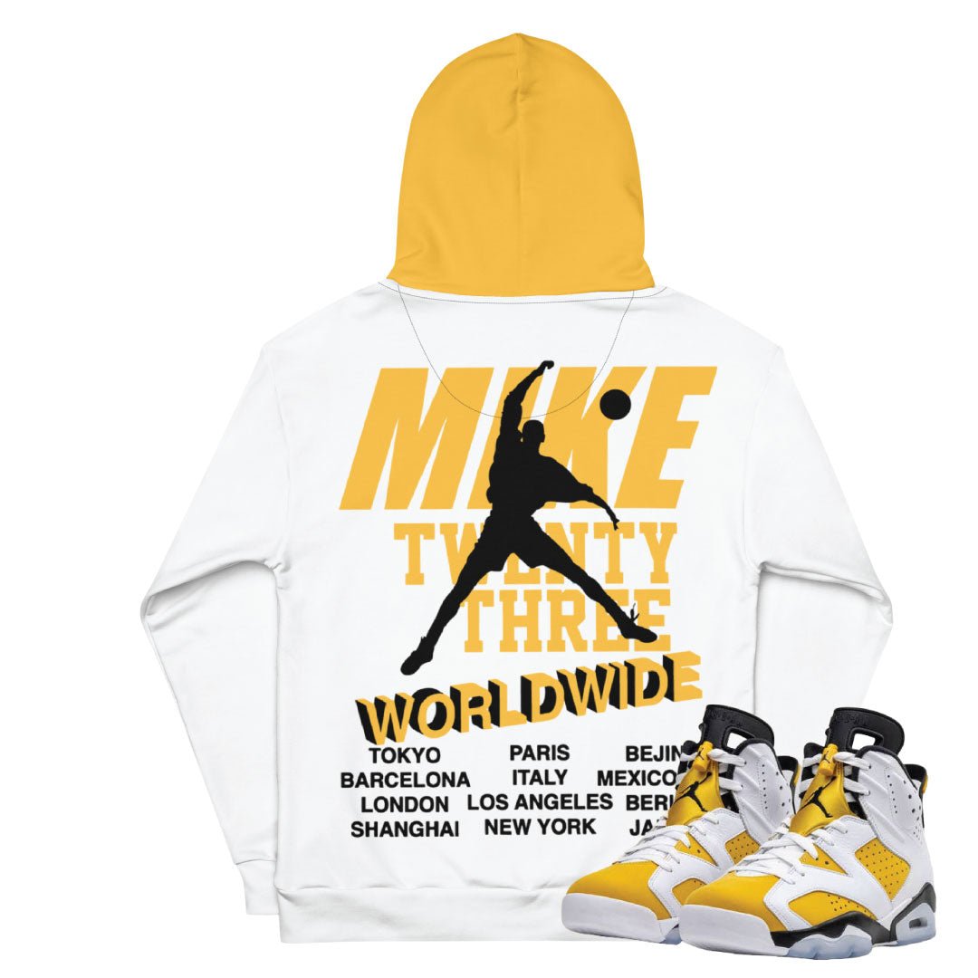 Retro 6 Yellow Ochre Hoodie - Sneaker Tees to match Air Jordan Sneakers