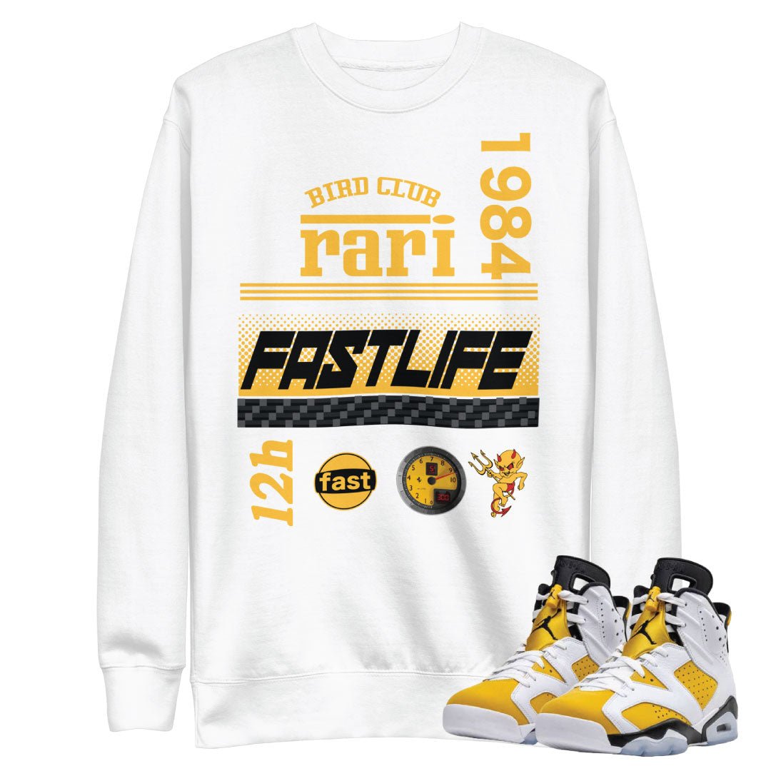 Retro 6 Yellow Ochre "Rari" Sweatshirt - Sneaker Tees to match Air Jordan Sneakers