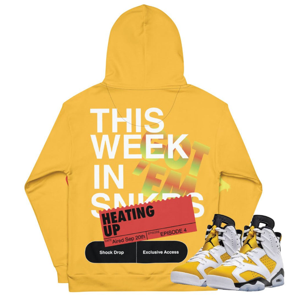 Retro 6 Yellow Ochre Hoodie - Sneaker Tees to match Air Jordan Sneakers