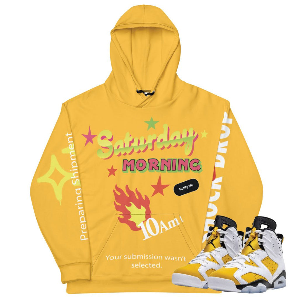 Retro 6 Yellow Ochre Hoodie - Sneaker Tees to match Air Jordan Sneakers