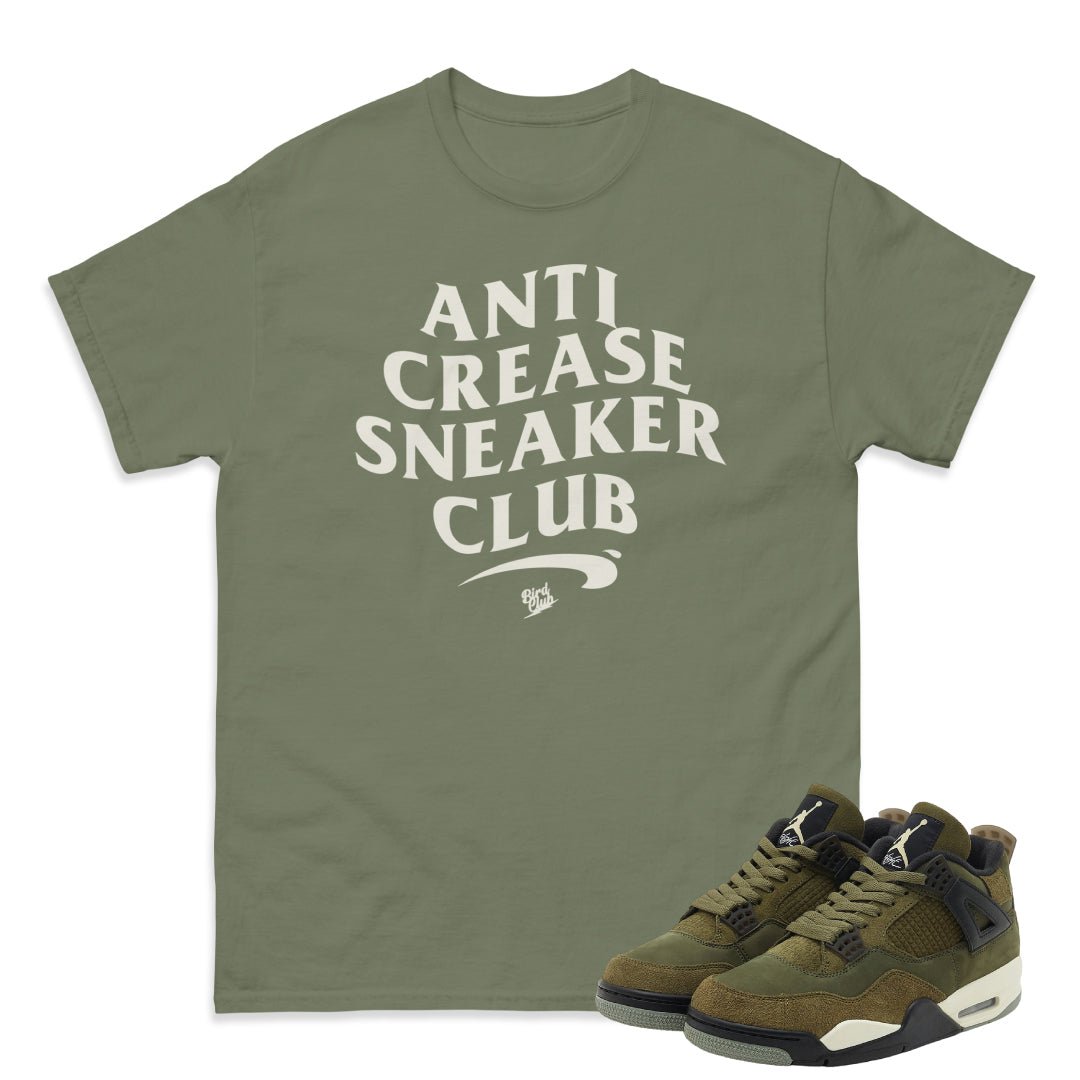 RETRO 4 CRAFT "MEDIUM OLIVE" ANTI CREASE SHIRT - Sneaker Tees to match Air Jordan Sneakers