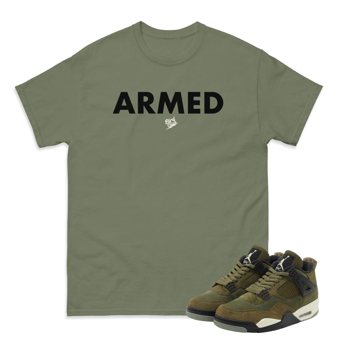 RETRO 4 CRAFT "MEDIUM OLIVE" SHIRT - Sneaker Tees to match Air Jordan Sneakers