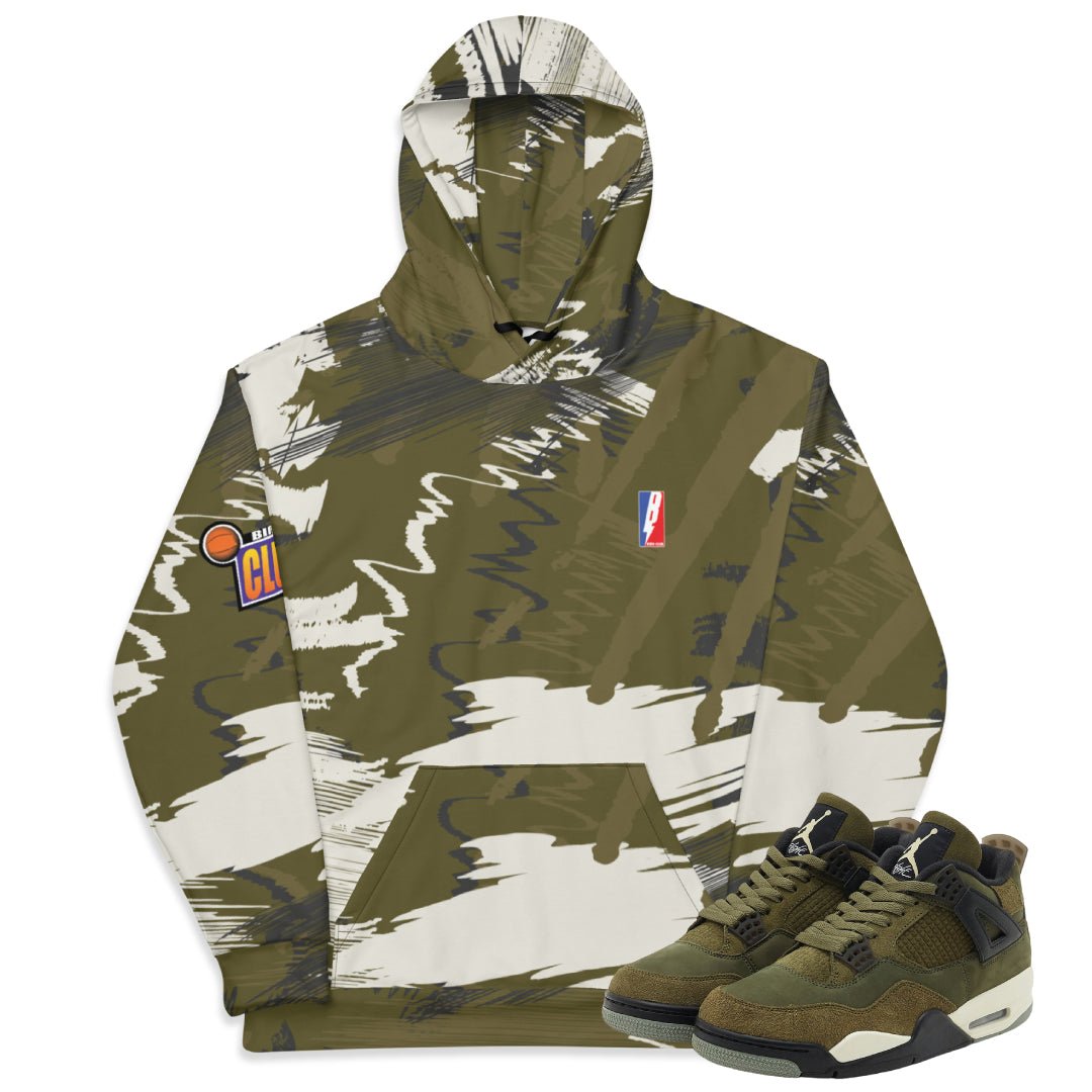RETRO 4 CRAFT "MEDIUM OLIVE" HOODIE - Sneaker Tees to match Air Jordan Sneakers