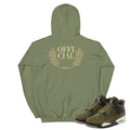 RETRO 4 CRAFT "MEDIUM OLIVE" OFFICIAL HOODIE - Sneaker Tees to match Air Jordan Sneakers