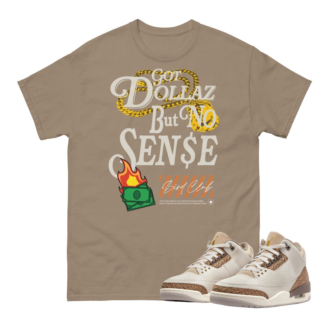 Retro 3 "Orewood Palomino" No Sense Shirt - Sneaker Tees to match Air Jordan Sneakers