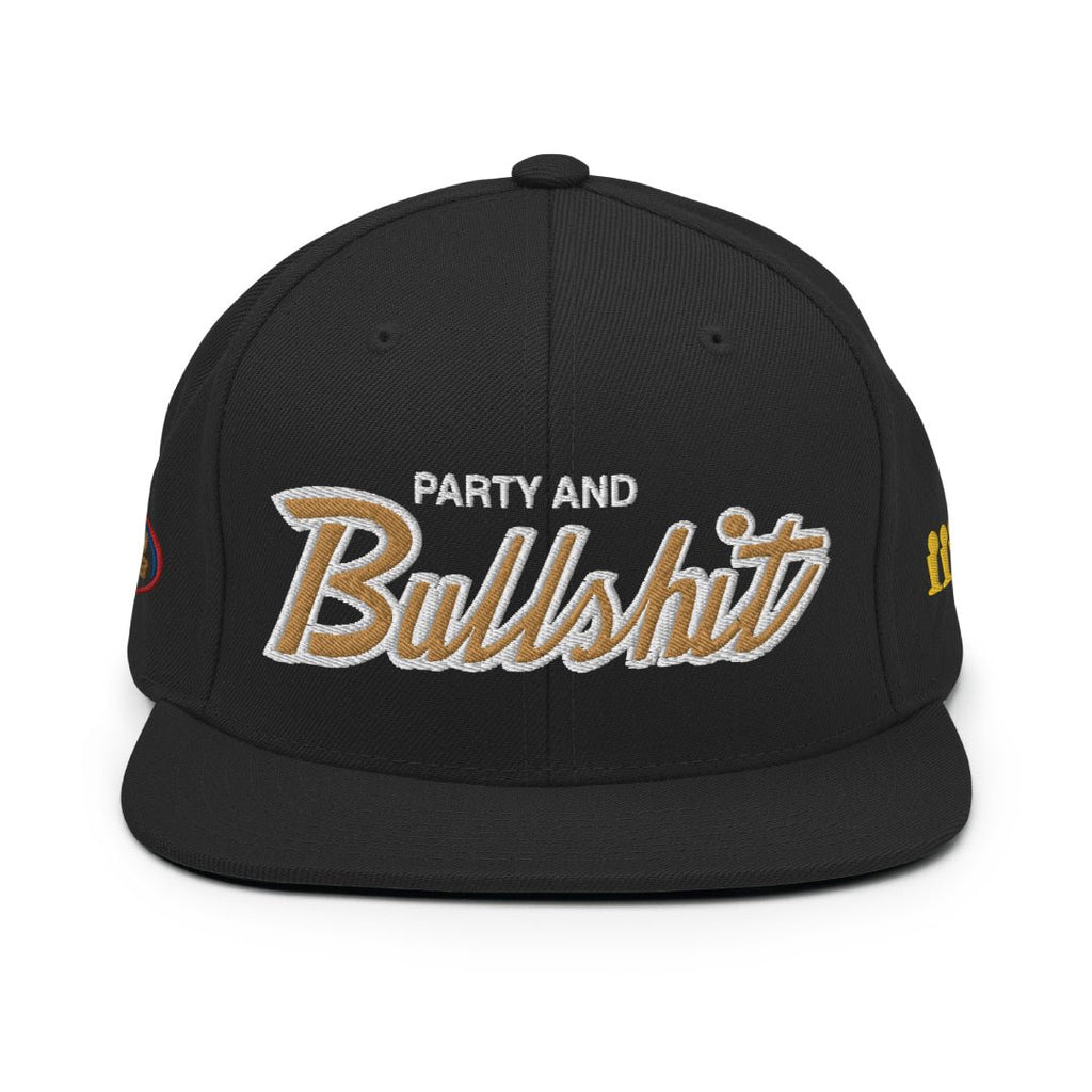 RETRO 4 OLIVE "PARTY & BULLSH*T" SNAPBACK HAT - Sneaker Tees to match Air Jordan Sneakers