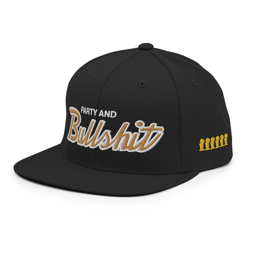 RETRO 4 OLIVE "PARTY & BULLSH*T" SNAPBACK HAT - Sneaker Tees to match Air Jordan Sneakers