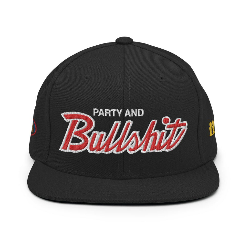 RETRO 1 OG BRED "PARTY & BULLSH*T" SNAPBACK HAT - Sneaker Tees to match Air Jordan Sneakers