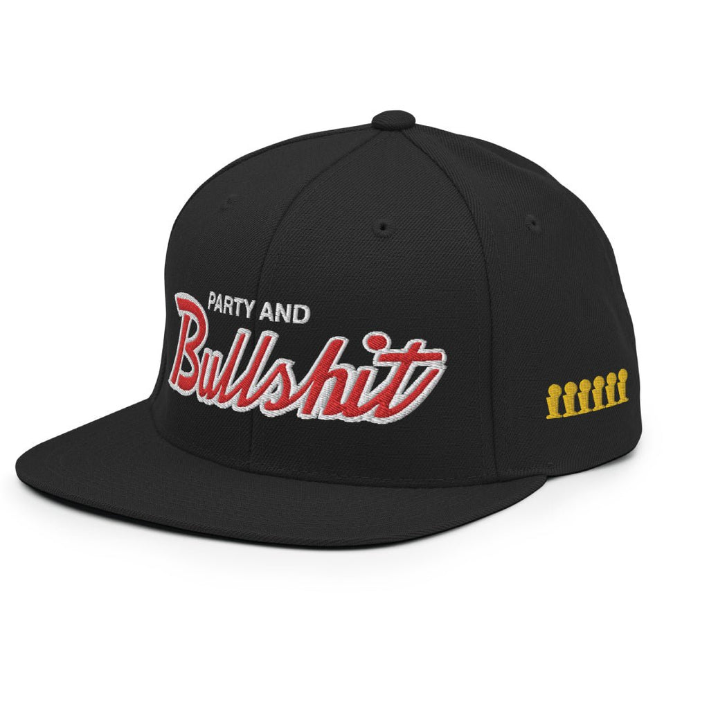 RETRO 1 OG BRED "PARTY & BULLSH*T" SNAPBACK HAT - Sneaker Tees to match Air Jordan Sneakers