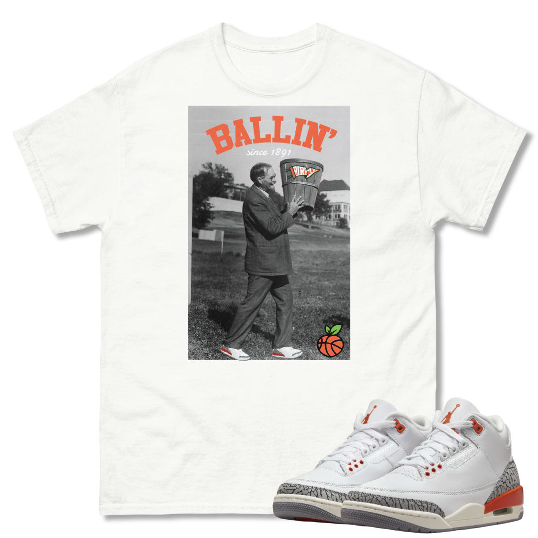 Retro 3 "Georgia Peach" Peach Basket Shirt