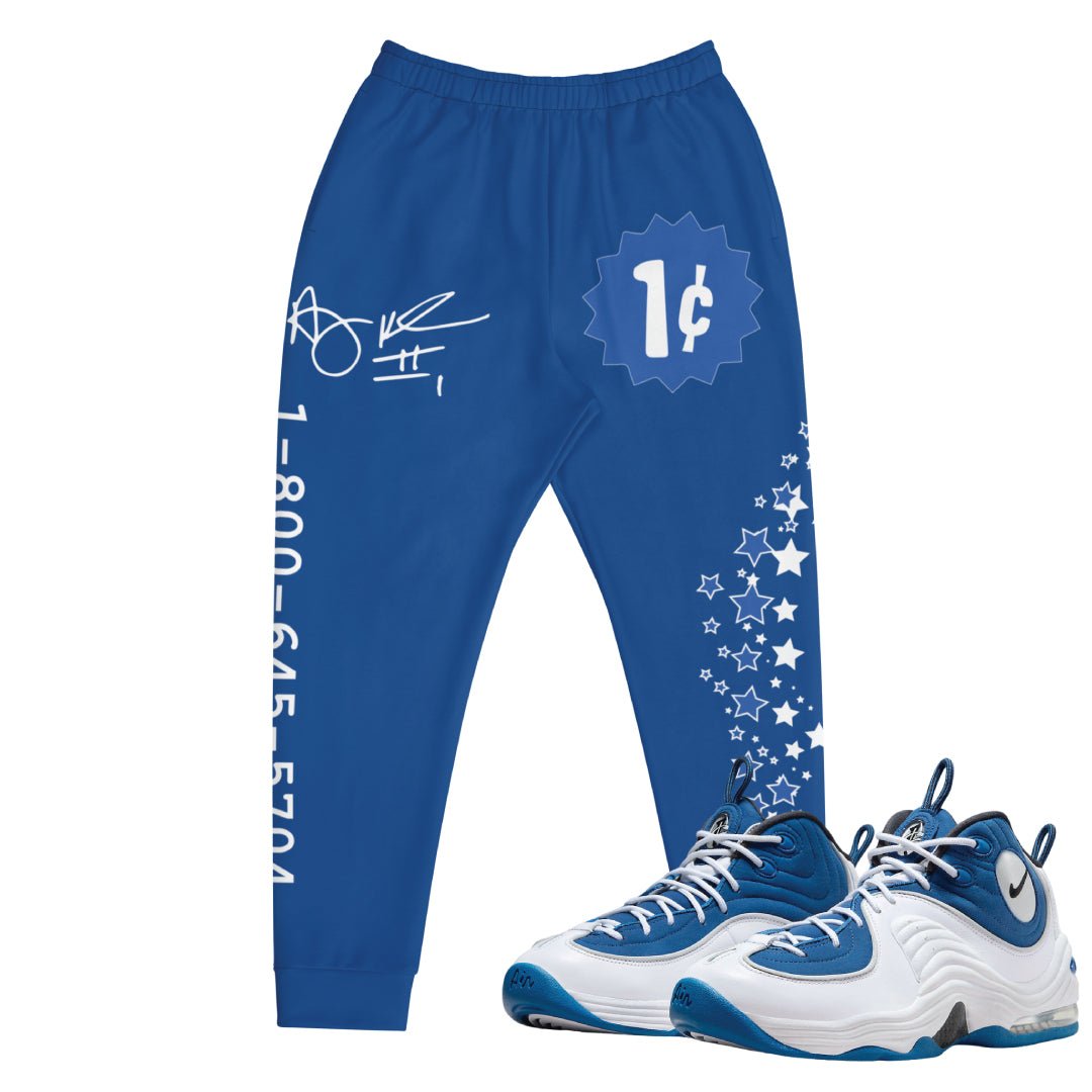 Air Penny 2 Atlantic Blue Joggers - Sneaker Tees to match Air Jordan Sneakers