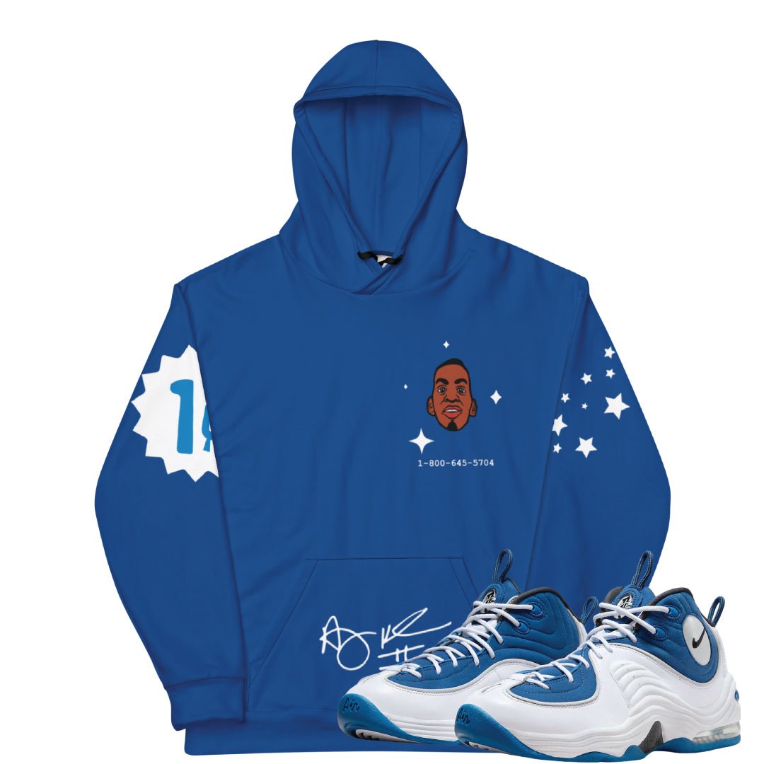 Air Penny 2 Atlantic Blue Lil Penny Logo Hoodie - Sneaker Tees to match Air Jordan Sneakers