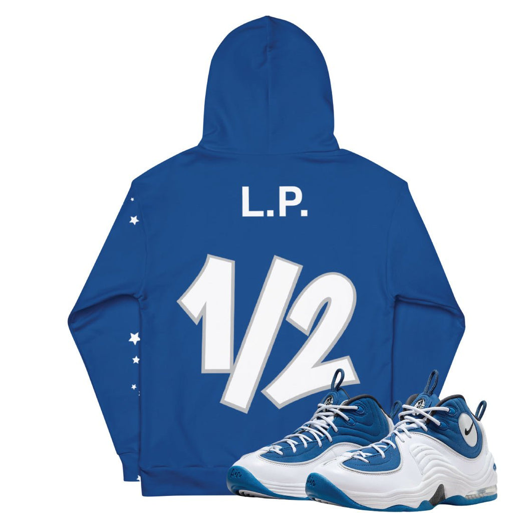 Air Penny 2 Atlantic Blue Lil Penny Logo Hoodie - Sneaker Tees to match Air Jordan Sneakers