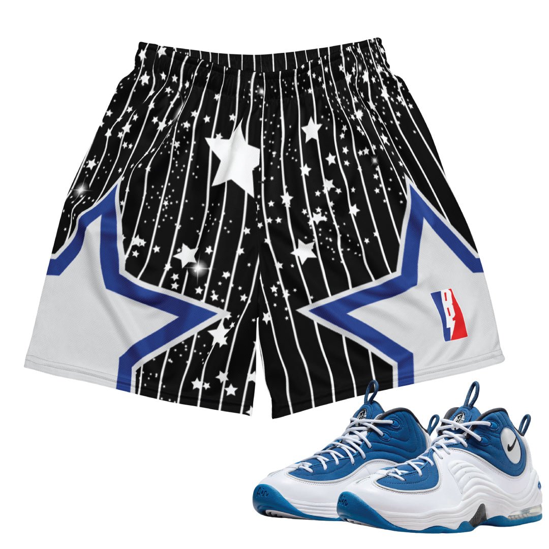 Air Penny 2 Atlantic Blue Mesh MAGIC Shorts - Sneaker Tees to match Air Jordan Sneakers