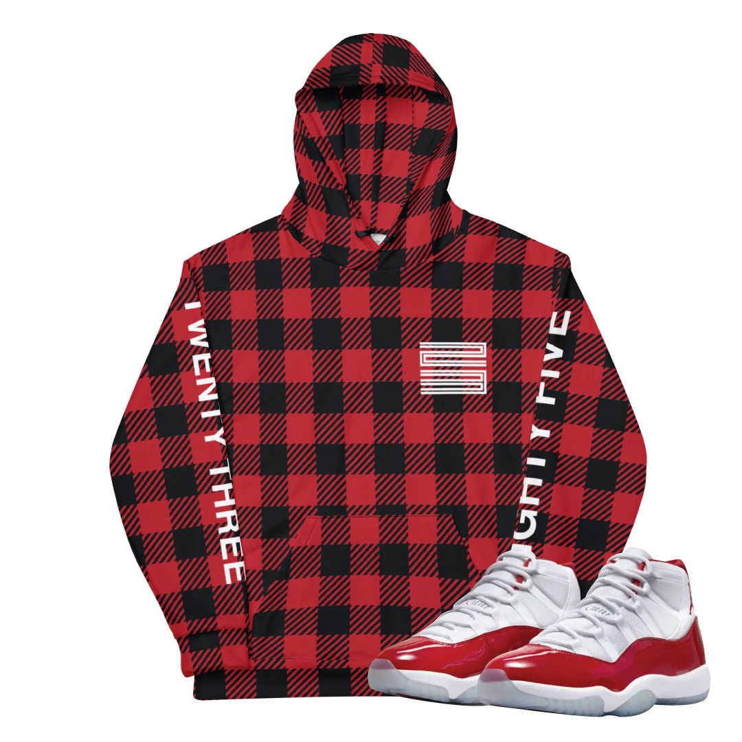 Retro 11 Cherry Red Hoodie - Sneaker Tees to match Air Jordan Sneakers