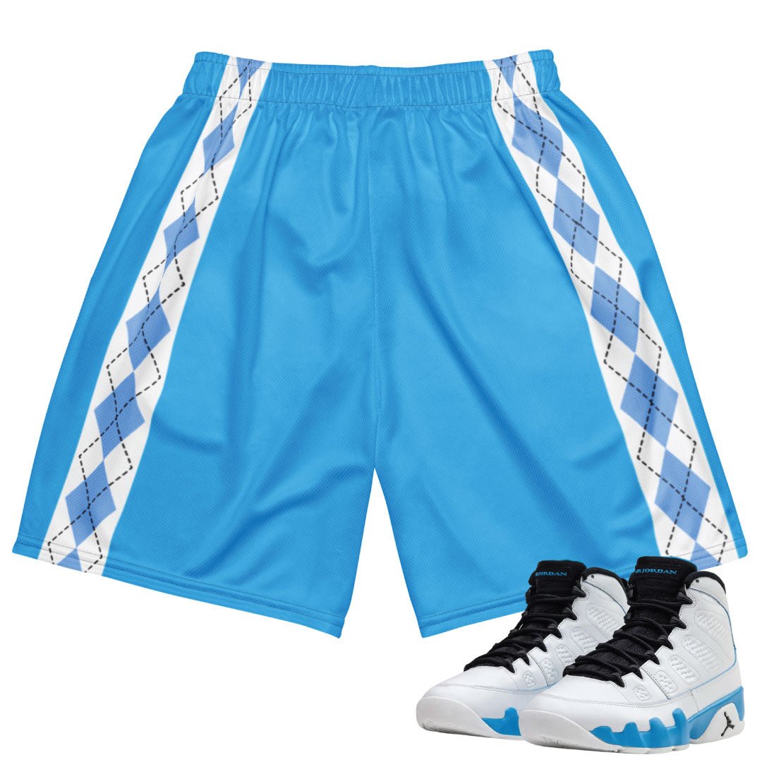 Retro 9 Powder Blue Mesh Shorts - Sneaker Tees to match Air Jordan Sneakers