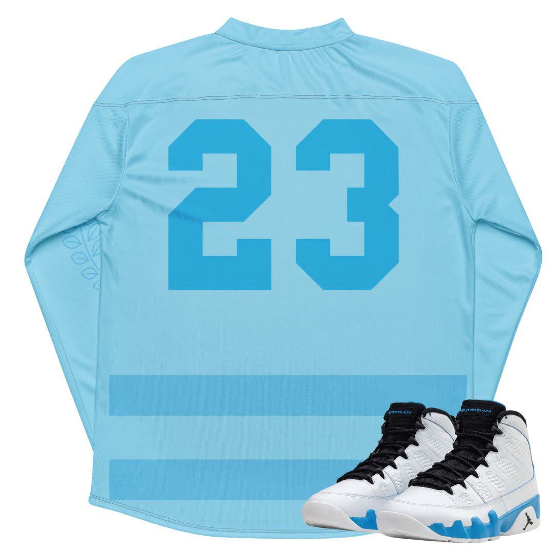 Retro 9 Powder Blue Hockey Jersey