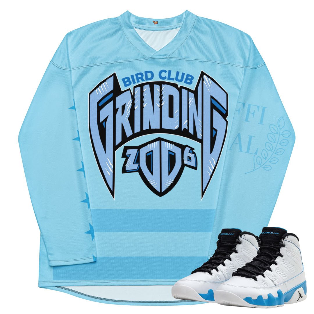 Retro 9 Powder Blue Hockey Jersey