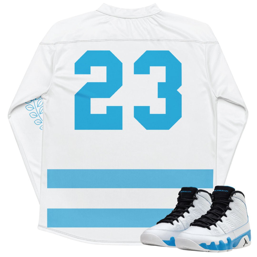 Retro 9 Powder Blue Hockey Jersey
