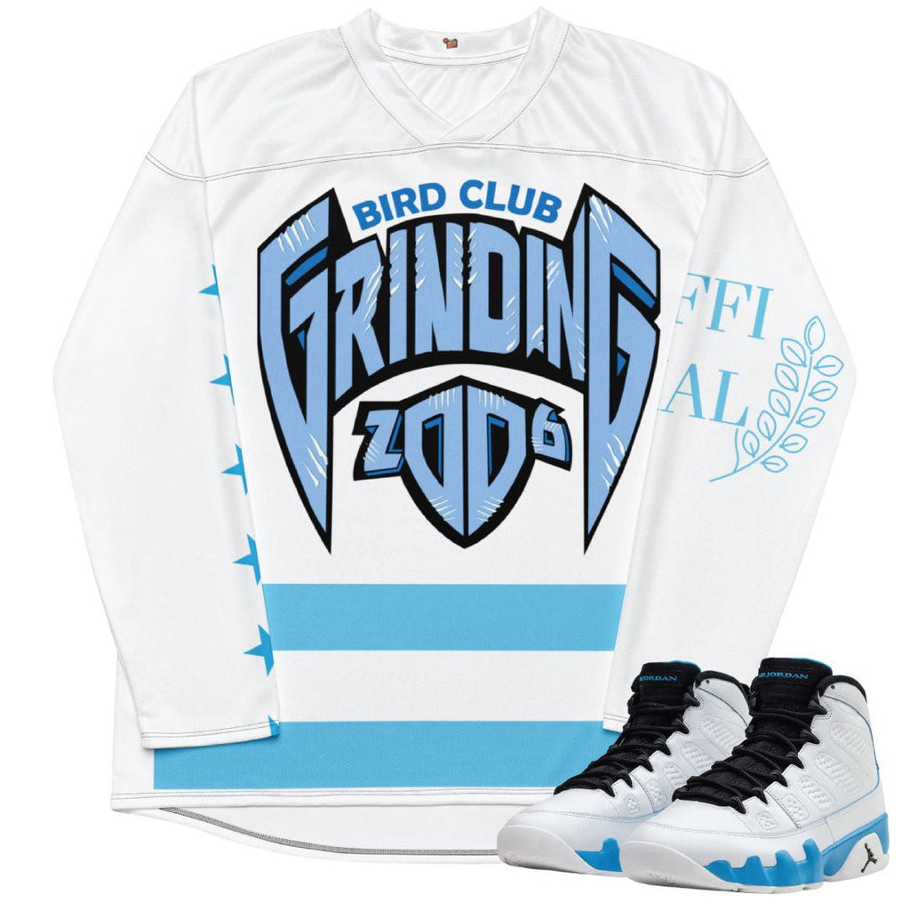 Retro 9 Powder Blue Hockey Jersey