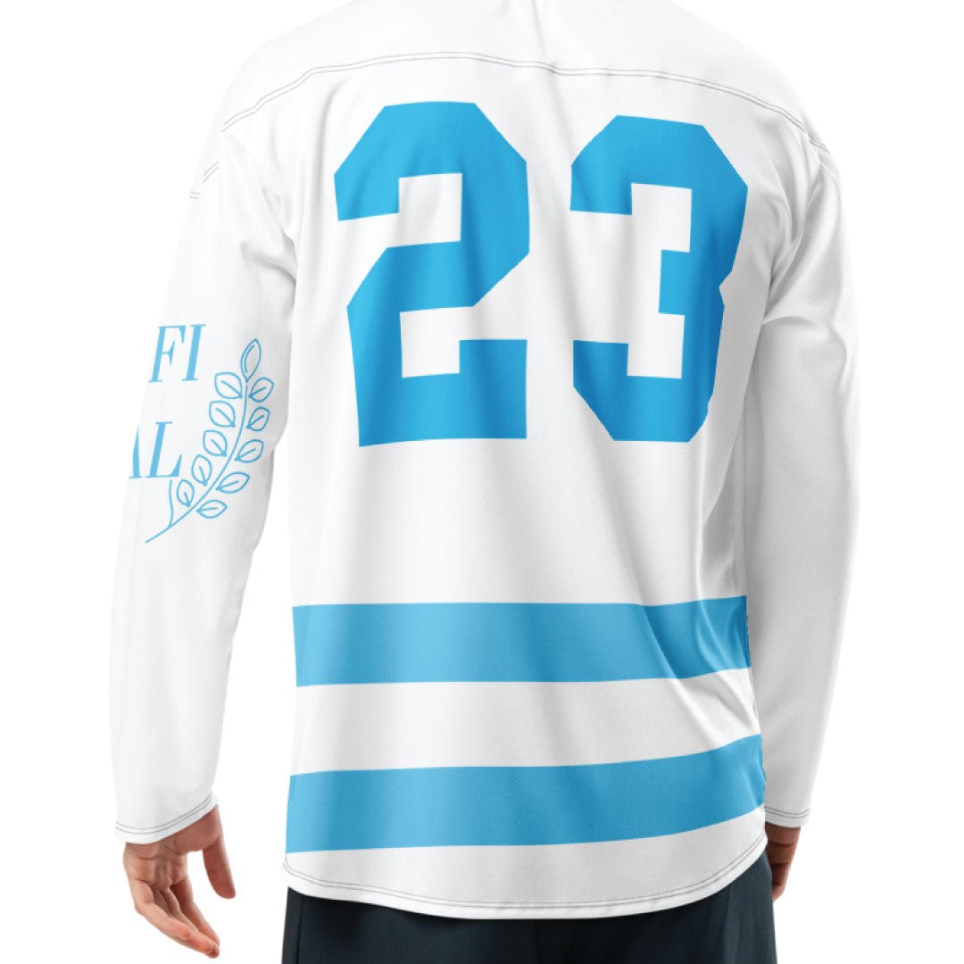 Retro 9 Powder Blue Hockey Jersey