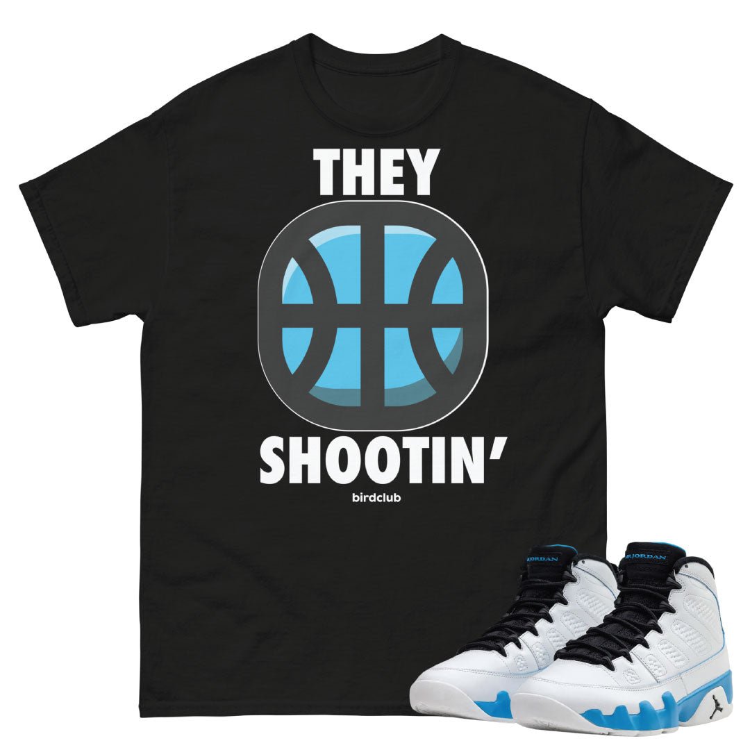 Retro 9 Powder Blue "They Shootin'" Shirt